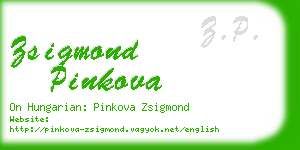 zsigmond pinkova business card